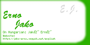 erno jako business card